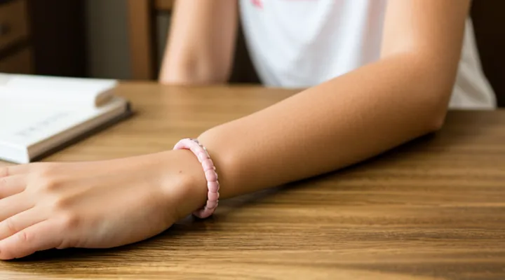 Что означает розовая резинка на руке у девочки?