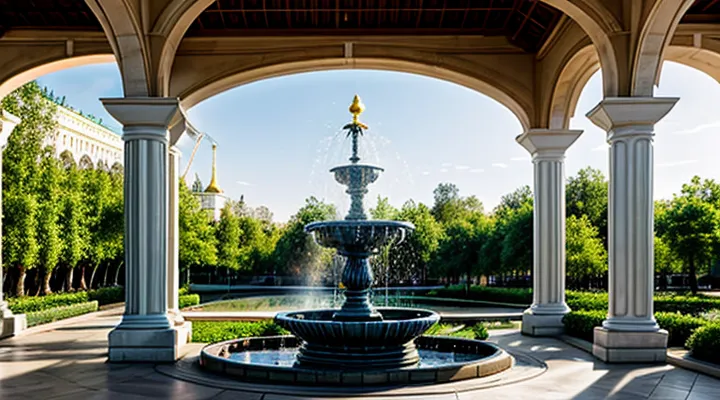 Где на ВДНХ можно увидеть керамический фонтан в виде букета из масличных растений?