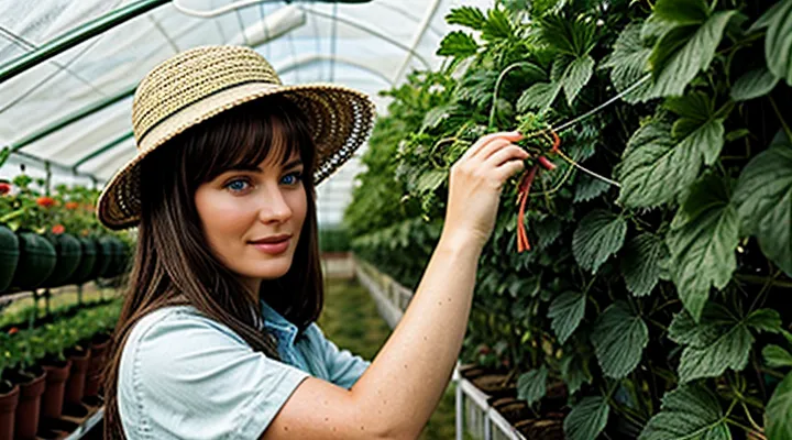 Как подвязать огурцы в теплице из поликарбоната веревкой без кольев?