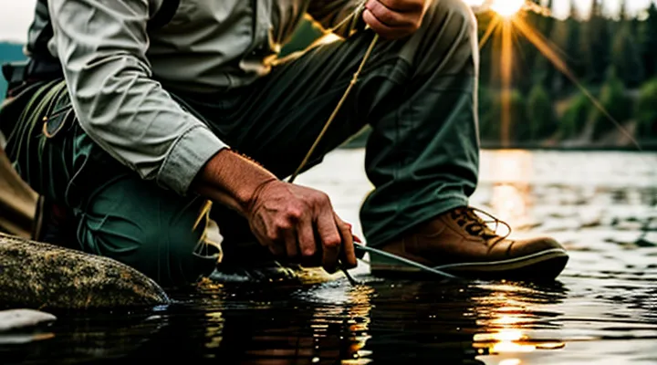 Как привязать крючок к леске с ушком?