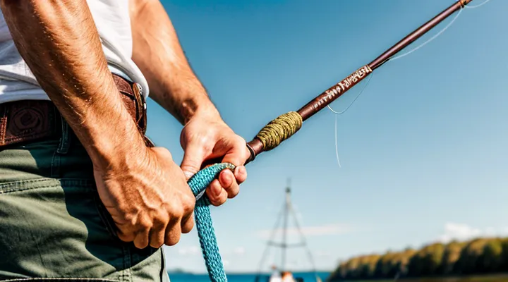 Как привязать поводок к основной леске на удочке?