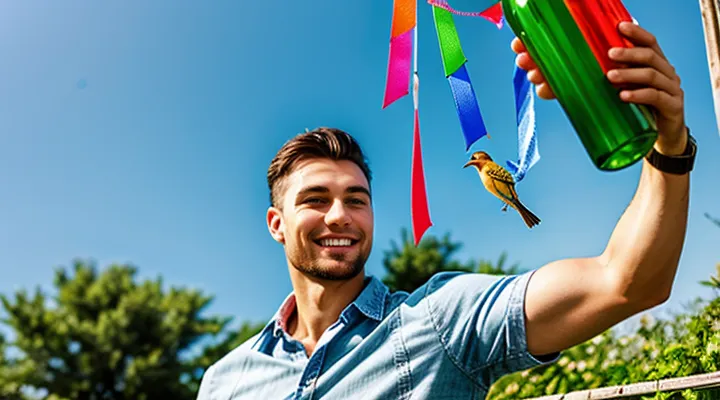 Как сделать вертушку из пластиковой бутылки для отпугивания птиц своими руками?