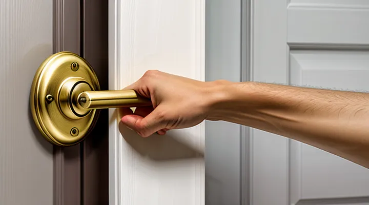 Как снять ручку с межкомнатной двери с защелкой?