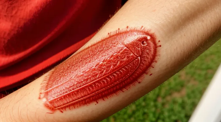 Как выглядит место укуса клеща у человека?